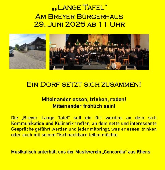 Plakat Lange Tafel Brey | © Initiativkreis "Kultur im Dorf" Brey